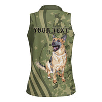 United States Canine Personalized Women Sleeveless Polo Shirt USA Military K9s Camouflage