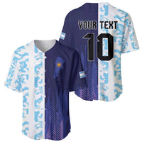 Argentina Football Custom Baseball Jersey Vamos La Albiceleste Half Version