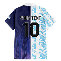 Argentina Football Custom Family Matching Mermaid Dress and Hawaiian Shirt Vamos La Albiceleste Half Version