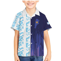 Argentina Football Custom Family Matching Mermaid Dress and Hawaiian Shirt Vamos La Albiceleste Half Version