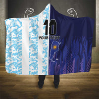 Argentina Football Custom Hooded Blanket Vamos La Albiceleste Half Version