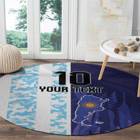 Argentina Football Custom Round Carpet Vamos La Albiceleste Half Version