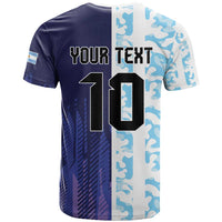 Argentina Football Custom T Shirt Vamos La Albiceleste Half Version