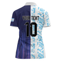 Argentina Football Custom Women Polo Shirt Vamos La Albiceleste Half Version