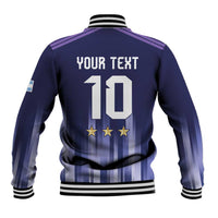 Argentina Football Custom Baseball Jacket Vamos La Albiceleste Vintage