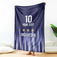 Argentina Football Custom Blanket Vamos La Albiceleste Vintage