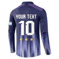 Argentina Football Custom Button Sweatshirt Vamos La Albiceleste Vintage