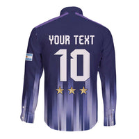 Argentina Football Custom Long Sleeve Button Shirt Vamos La Albiceleste Vintage
