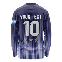 Argentina Football Custom Long Sleeve Shirt Vamos La Albiceleste Vintage