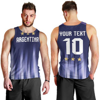Argentina Football Custom Men Tank Top Vamos La Albiceleste Vintage