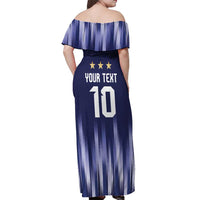 Argentina Football Custom Off Shoulder Maxi Dress Vamos La Albiceleste Vintage