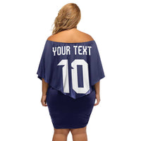 Argentina Football Custom Off Shoulder Short Dress Vamos La Albiceleste Vintage