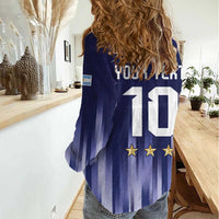 Argentina Football Custom Women Casual Shirt Vamos La Albiceleste Vintage