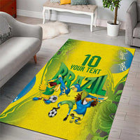 Brazil Football Custom Area Rug Brasil Birds Mascot Bora Brasil!