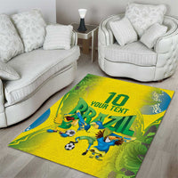 Brazil Football Custom Area Rug Brasil Birds Mascot Bora Brasil!