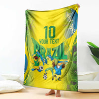 Brazil Football Custom Blanket Brasil Birds Mascot Bora Brasil!