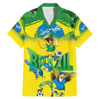 Brazil Football Custom Family Matching Mermaid Dress and Hawaiian Shirt Brasil Birds Mascot Bora Brasil!