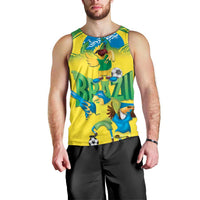 Brazil Football Custom Men Tank Top Brasil Birds Mascot Bora Brasil!