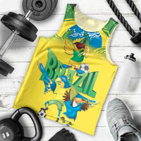 Brazil Football Custom Men Tank Top Brasil Birds Mascot Bora Brasil!