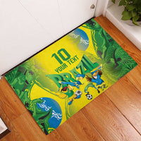 Brazil Football Custom Rubber Doormat Brasil Birds Mascot Bora Brasil!