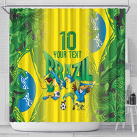 Brazil Football Custom Shower Curtain Brasil Birds Mascot Bora Brasil!
