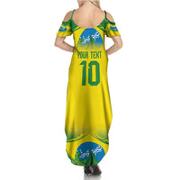 Brazil Football Custom Summer Maxi Dress Brasil Birds Mascot Bora Brasil!