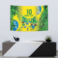 Brazil Football Custom Tapestry Brasil Birds Mascot Bora Brasil!