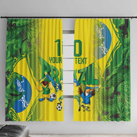 Brazil Football Custom Window Curtain Brasil Birds Mascot Bora Brasil!