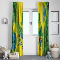 Brazil Football Custom Window Curtain Brasil Birds Mascot Bora Brasil!