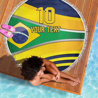 Brazil Football Custom Beach Blanket Selecao Canarinho Flag Motif