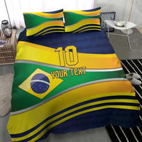 Brazil Football Custom Bedding Set Selecao Canarinho Flag Motif