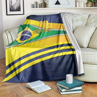 Brazil Football Custom Blanket Selecao Canarinho Flag Motif