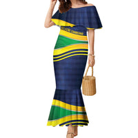 Brazil Football Custom Family Matching Mermaid Dress and Hawaiian Shirt Selecao Canarinho Flag Motif