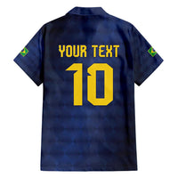Brazil Football Custom Family Matching Short Sleeve Bodycon Dress and Hawaiian Shirt Selecao Canarinho Flag Motif