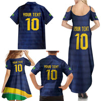 Brazil Football Custom Family Matching Summer Maxi Dress and Hawaiian Shirt Selecao Canarinho Flag Motif