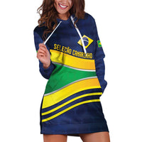 Brazil Football Custom Hoodie Dress Selecao Canarinho Flag Motif