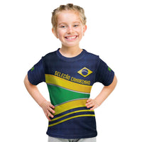 Brazil Football Custom Kid T Shirt Selecao Canarinho Flag Motif