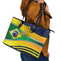Brazil Football Custom Leather Tote Bag Selecao Canarinho Flag Motif