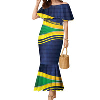 Brazil Football Custom Mermaid Dress Selecao Canarinho Flag Motif