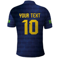 Brazil Football Custom Polo Shirt Selecao Canarinho Flag Motif
