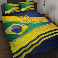 Brazil Football Custom Quilt Bed Set Selecao Canarinho Flag Motif