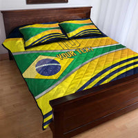 Brazil Football Custom Quilt Bed Set Selecao Canarinho Flag Motif