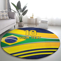 Brazil Football Custom Round Carpet Selecao Canarinho Flag Motif