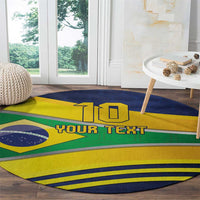 Brazil Football Custom Round Carpet Selecao Canarinho Flag Motif