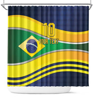 Brazil Football Custom Shower Curtain Selecao Canarinho Flag Motif