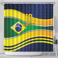 Brazil Football Custom Shower Curtain Selecao Canarinho Flag Motif