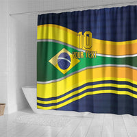 Brazil Football Custom Shower Curtain Selecao Canarinho Flag Motif