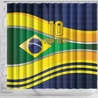 Brazil Football Custom Shower Curtain Selecao Canarinho Flag Motif