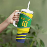 Brazil Football Custom Tumbler With Handle Selecao Canarinho Flag Motif