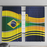 Brazil Football Custom Window Curtain Selecao Canarinho Flag Motif